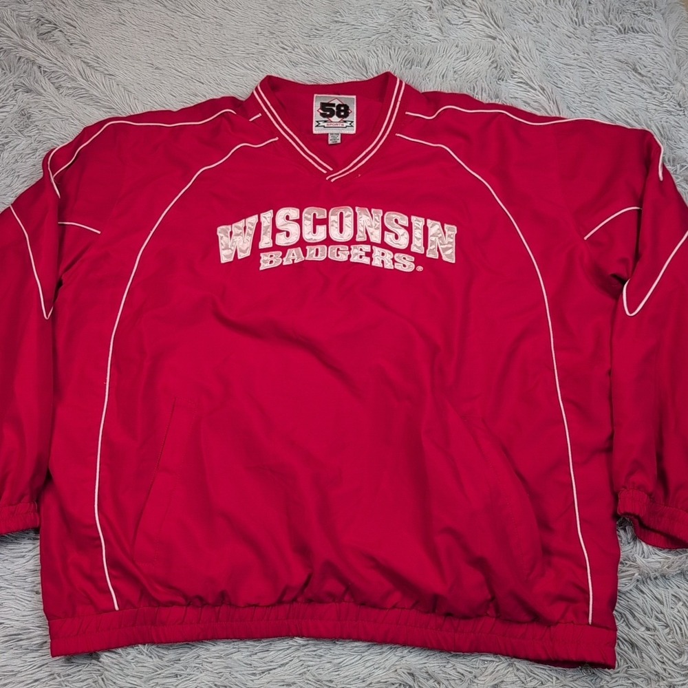 Wisconsin Badgers Jacket Mens 3XL Red  University Sports Pockets Windbreaker